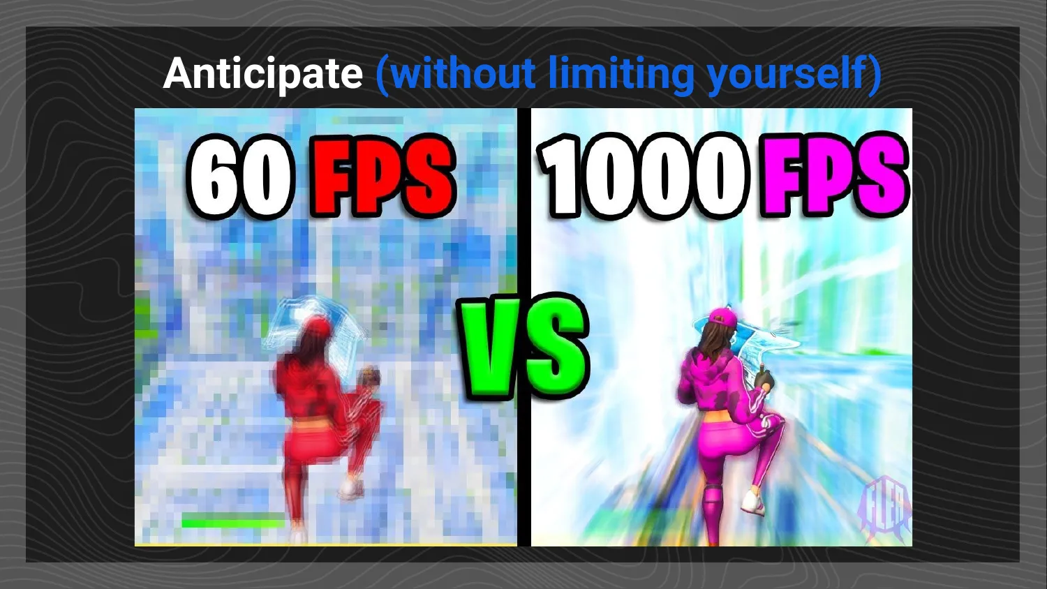 Anticipate slide: 60 FPS vs 1000 FPS